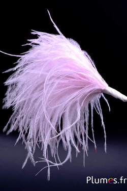 Pennacchio struzzo con anello - alt. 18-20 cm - rosa chiaro